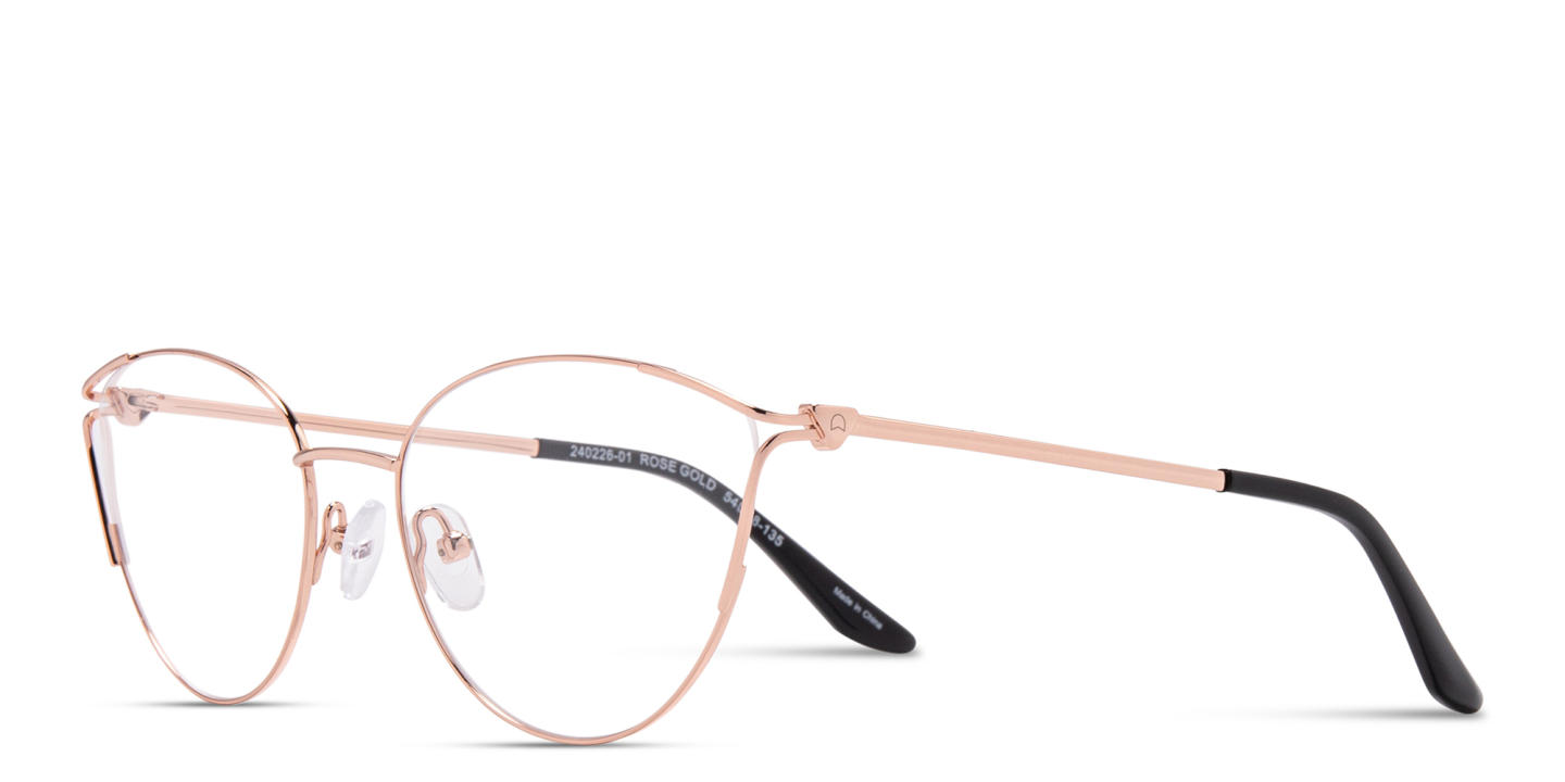 Shop TRICE Logo Cat-Eye Eyeglasses in Rose Gold online.