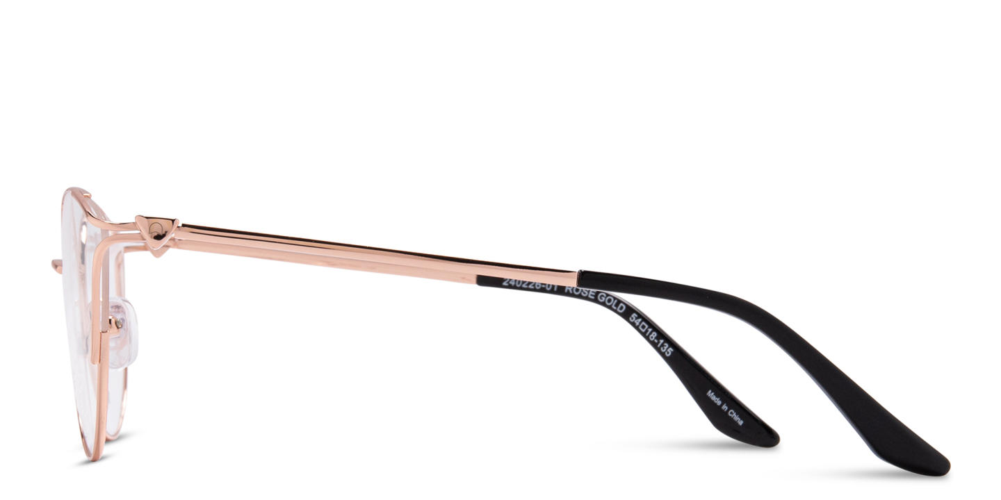 Shop TRICE Logo Cat-Eye Eyeglasses in Rose Gold online.