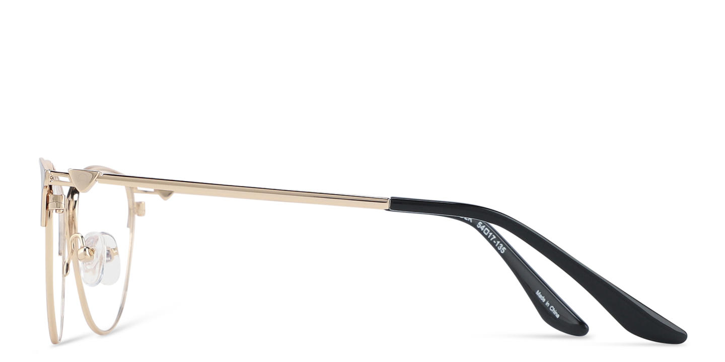 Shop TRICE Logo Cat-Eye Eyeglasses in Gold Black online.