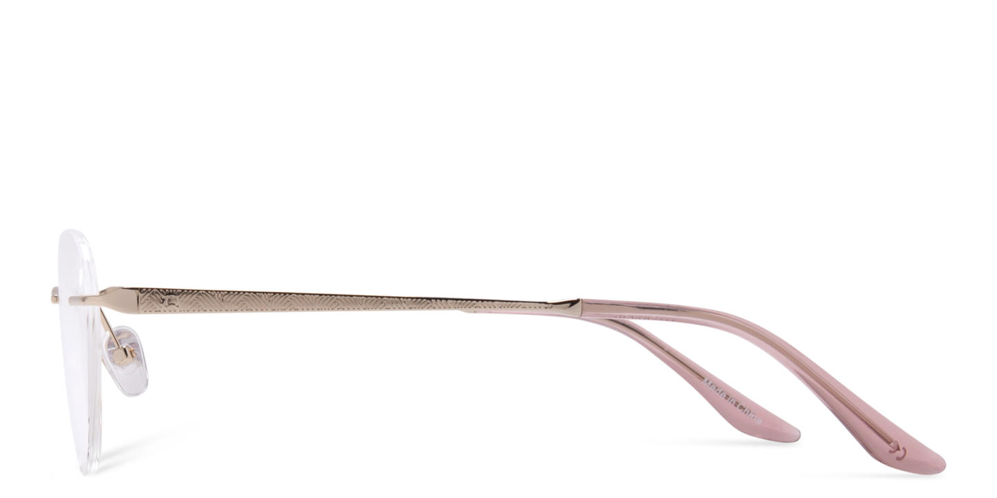 TRICE Logo Rimless Cat-Eye Eyeglasses in Rose Gold – Product Photo 3