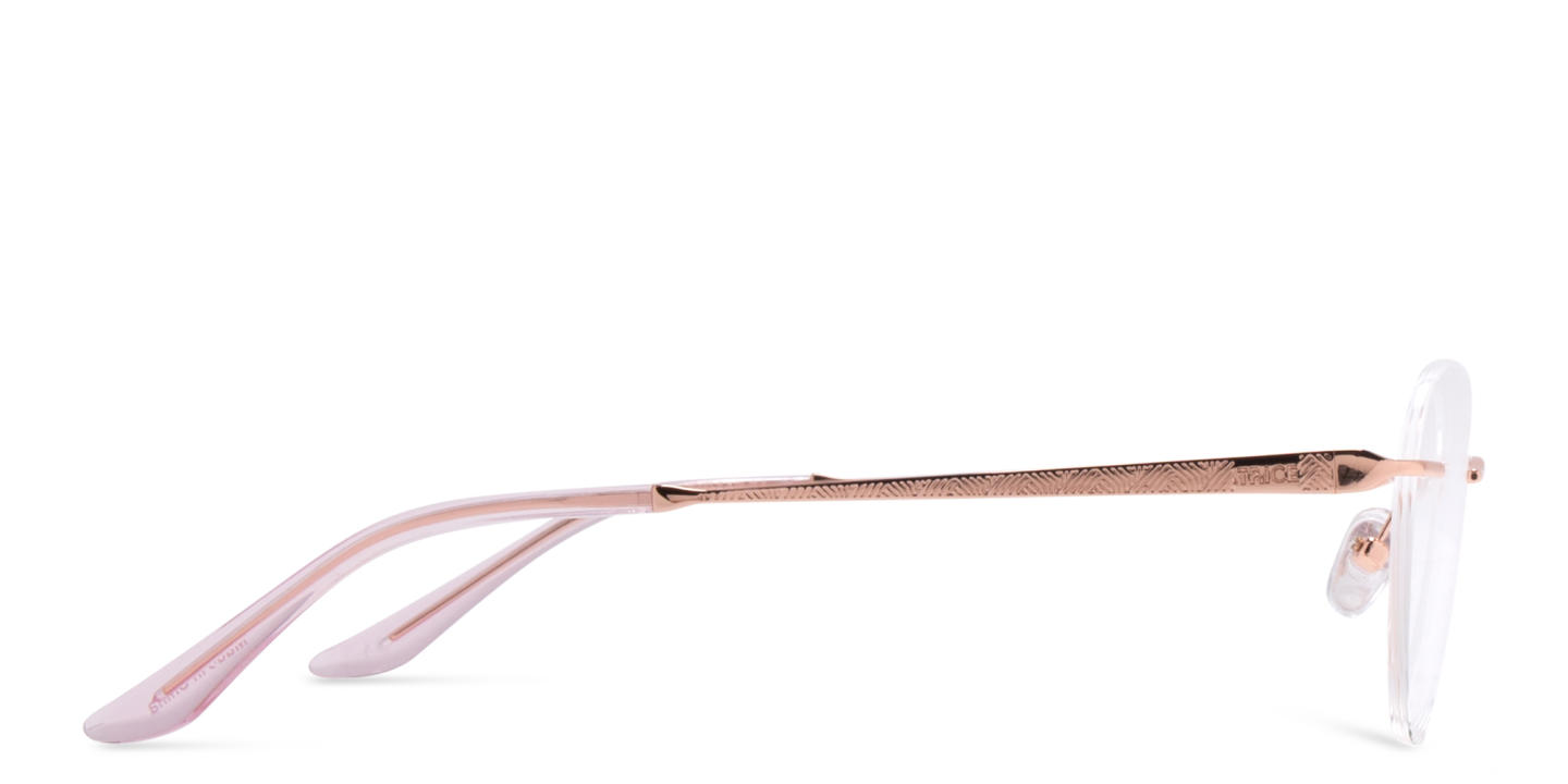 TRICE Logo Rimless Cat-Eye Eyeglasses in Yellow Gold – Product Photo 2
