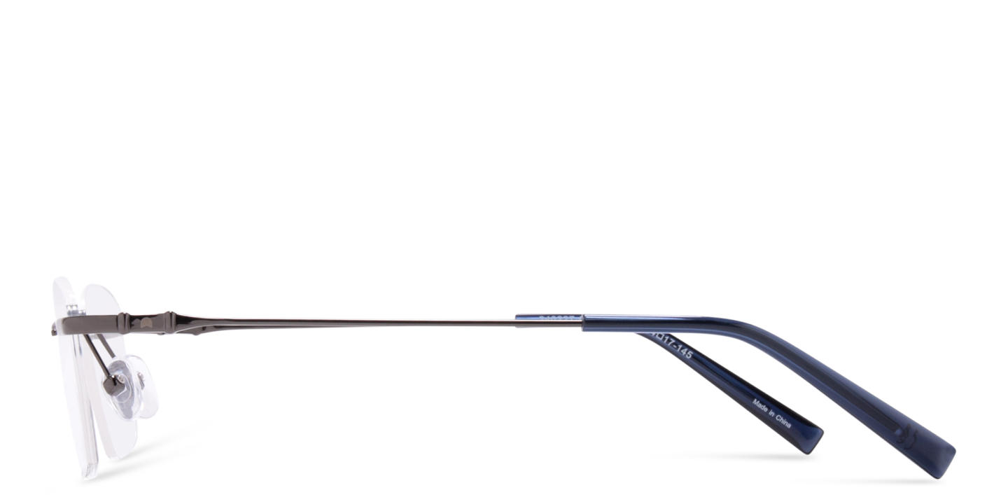 TRICE Logo Rimless Rectangle Eyeglasses in Gunmetal – Product Photo 3