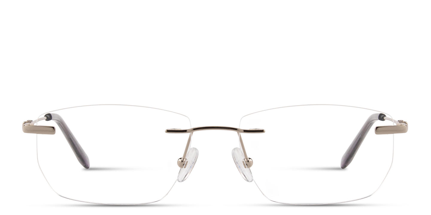 TRICE Logo Rimless Rectangle Eyeglasses in Silver – Product Photo 0