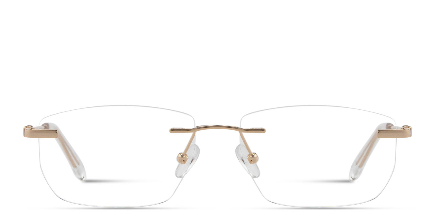 TRICE Logo Rimless Rectangle Eyeglasses in Gold – Product Photo 0