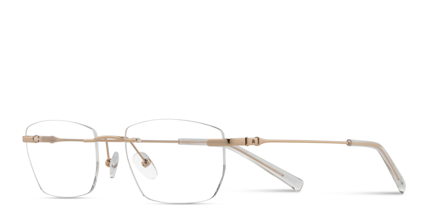 TRICE Logo Rimless Rectangle Eyeglasses in Gold – Product Photo 1