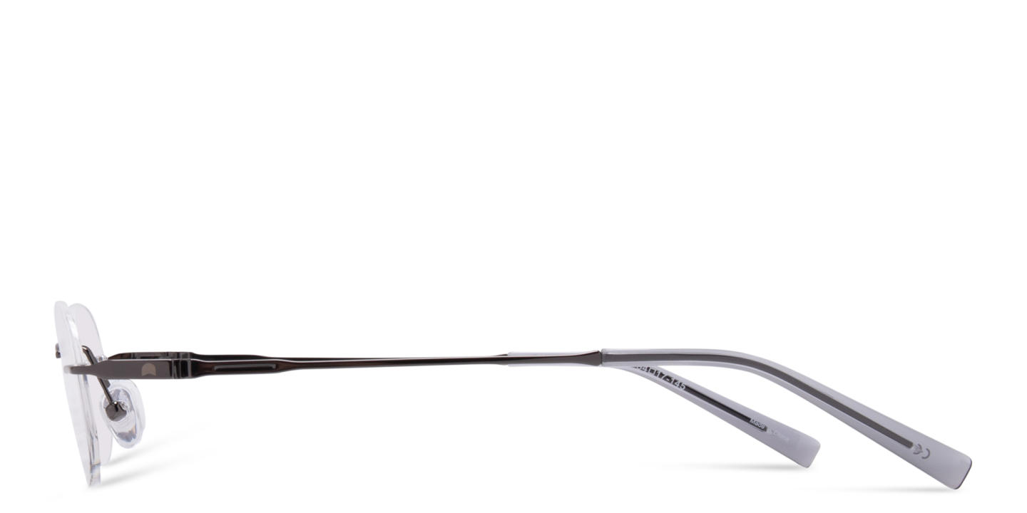 TRICE Logo Rimless Oval Eyeglasses in Gunmetal – Product Photo 3