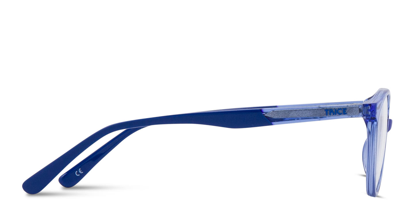 TRICE Kids Round Eyeglasses in Transparent Blue – Product Photo 2