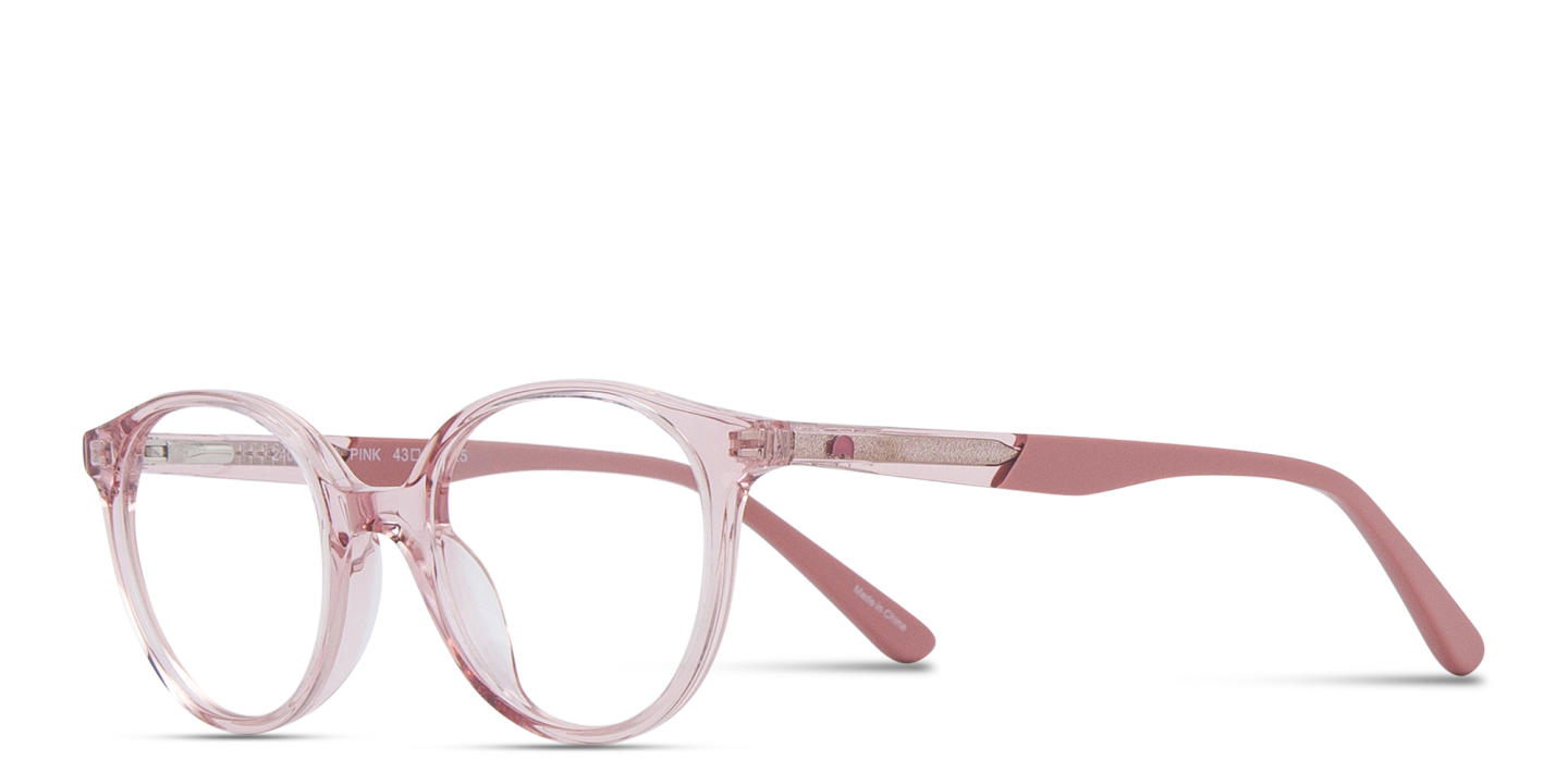 TRICE Kids Round Eyeglasses in Transparent Pink – Product Photo 1
