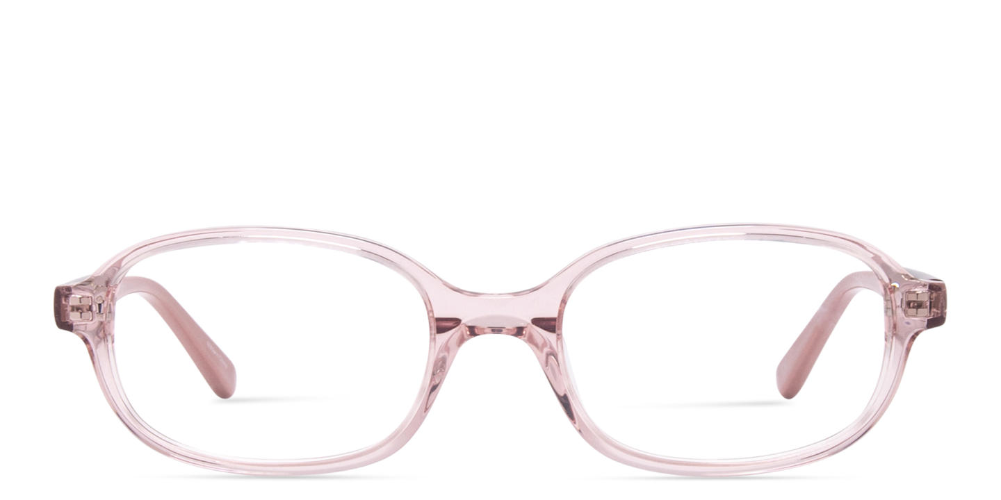 Shop TRICE Kids Rectangle Eyeglasses in Transparent Pink online.