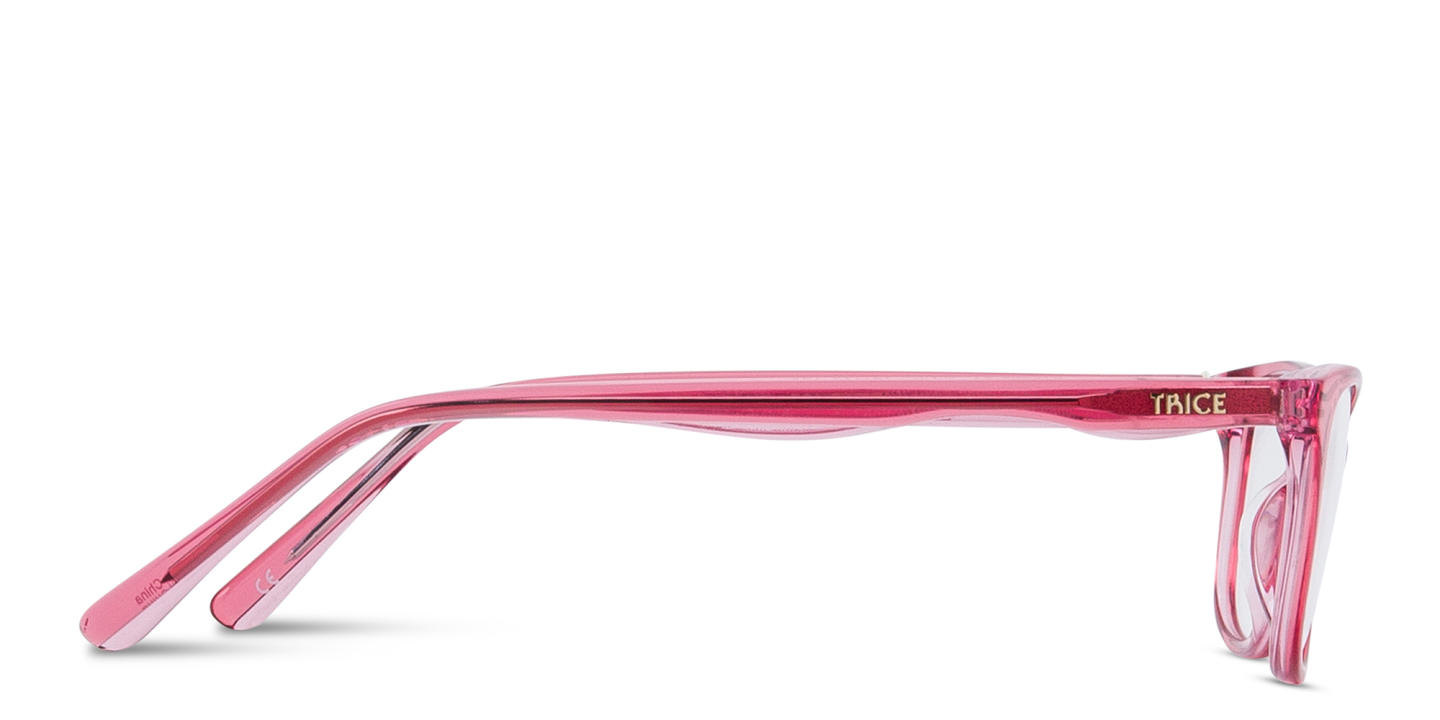 TRICE Kids Cat-Eye Eyeglasses in Transparent Pink – Product Photo 2