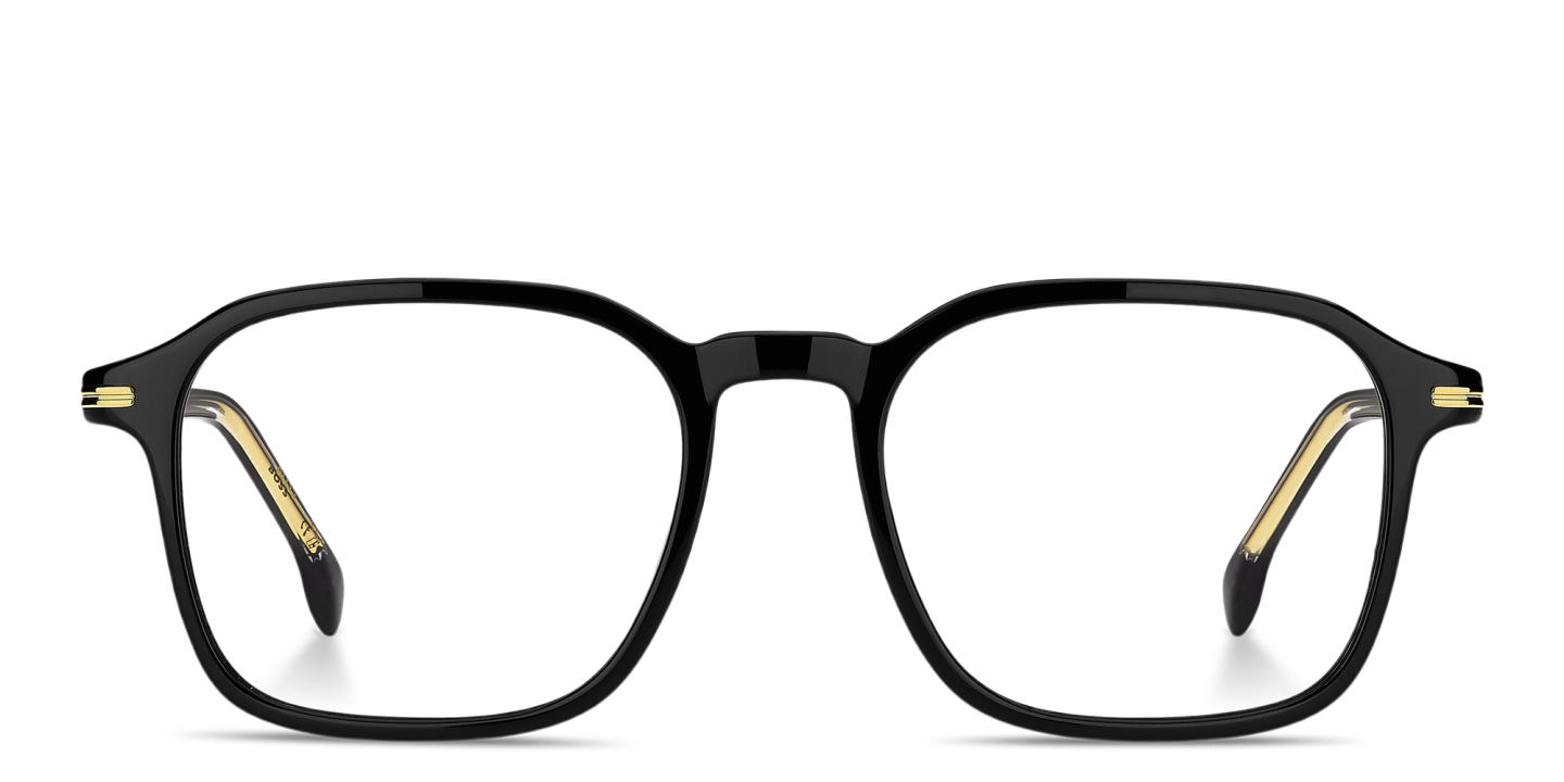 Shop Hugo Boss Square Eyeglasses in Black online.