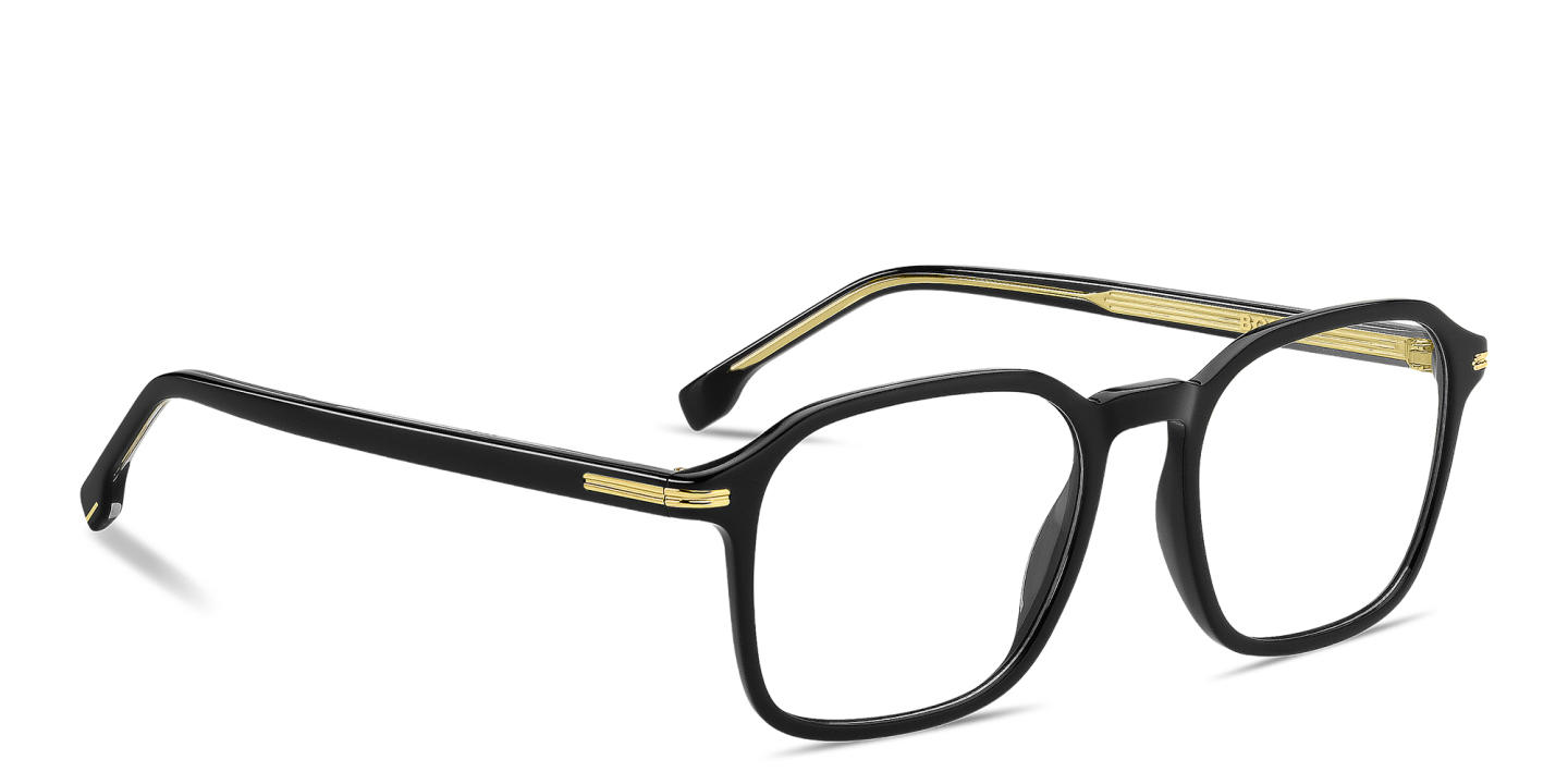 Shop Hugo Boss Square Eyeglasses in Black online.