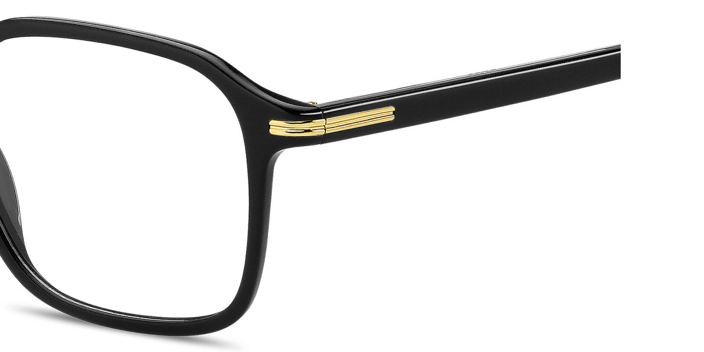 Shop Hugo Boss Square Eyeglasses in Black online.