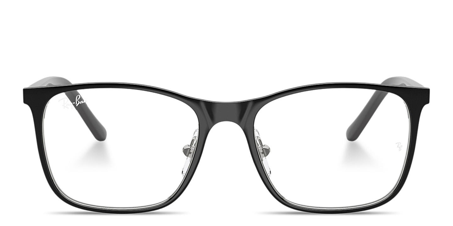 Shop Ray-Ban Junior Optics Kids Square Eyeglasses in Black On Silver online.