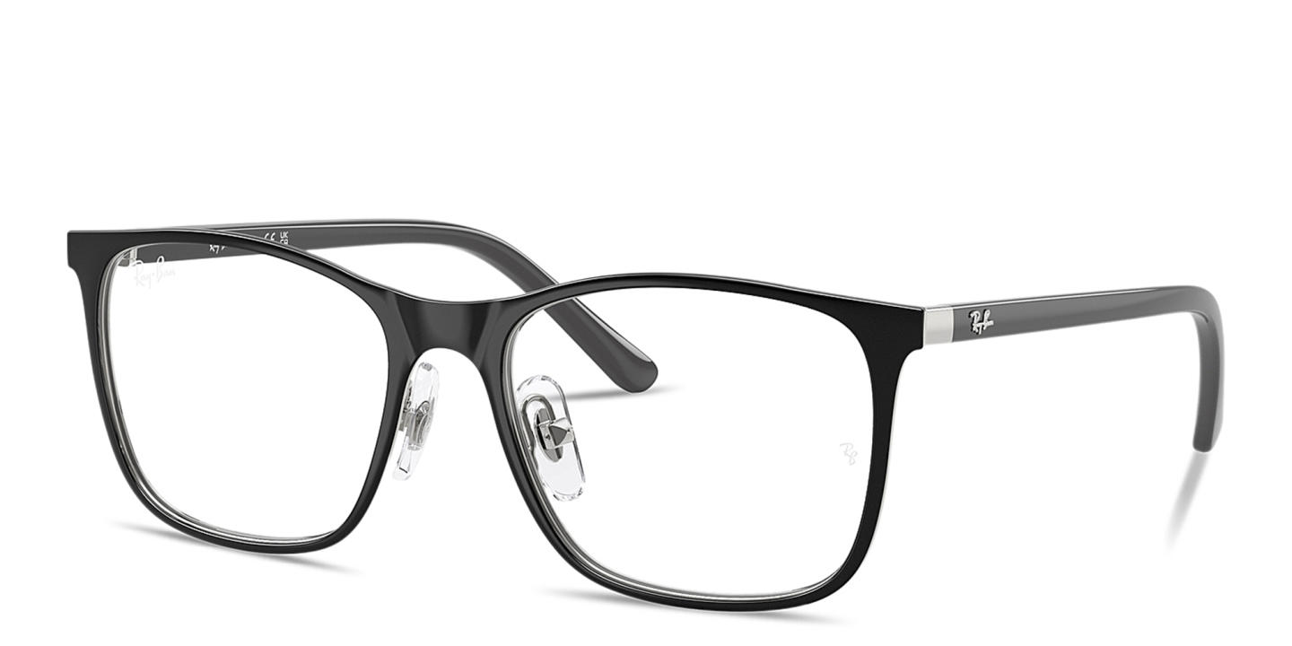 Shop Ray-Ban Junior Optics Kids Square Eyeglasses in Black On Silver online.