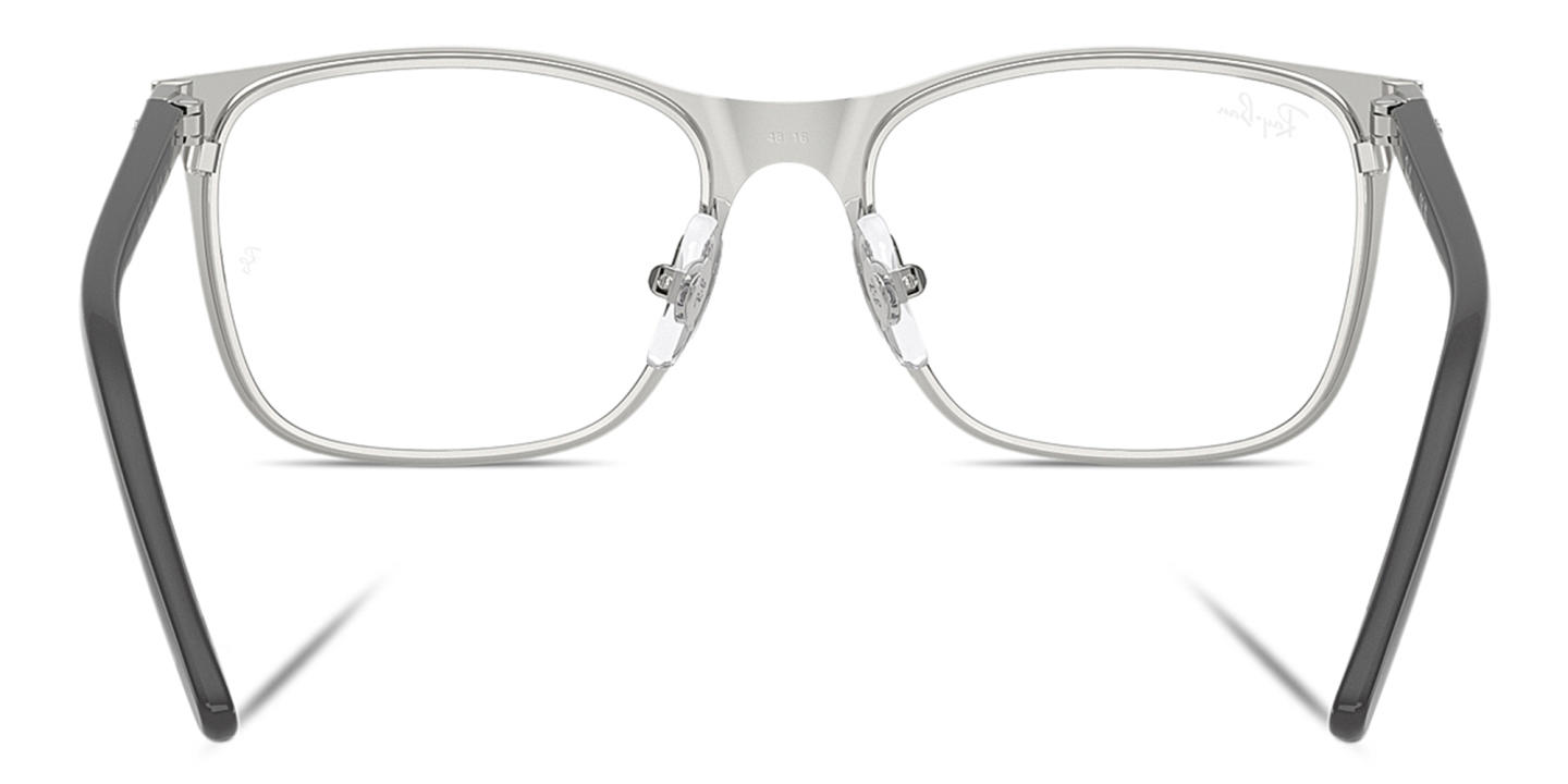 Shop Ray-Ban Junior Optics Kids Square Eyeglasses in Black On Silver online.