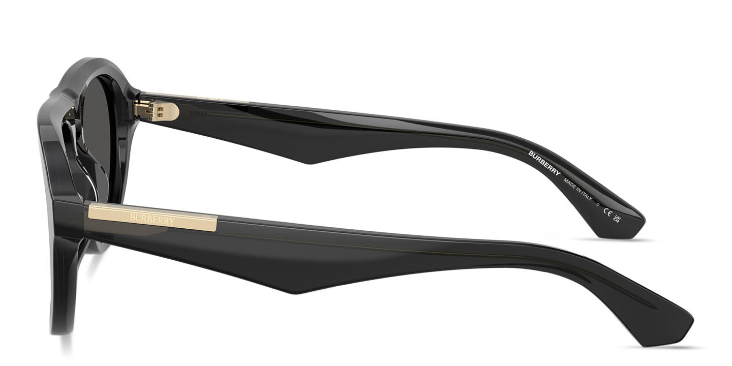 Shop BURBERRY Logo-Engraved Pilot Sunglasses in Grey online.