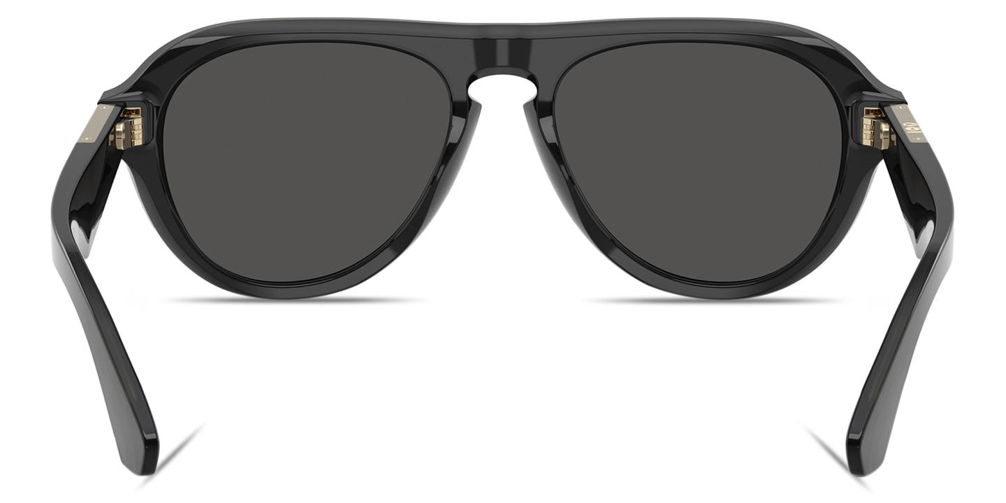 Shop BURBERRY Logo-Engraved Pilot Sunglasses in Grey online.