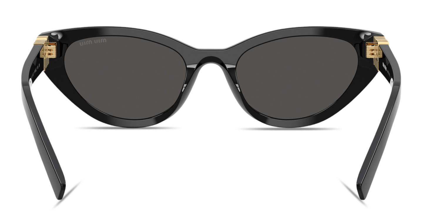Shop MIU MIU Vertical Logo Cat-Eye Sunglasses in Black online.