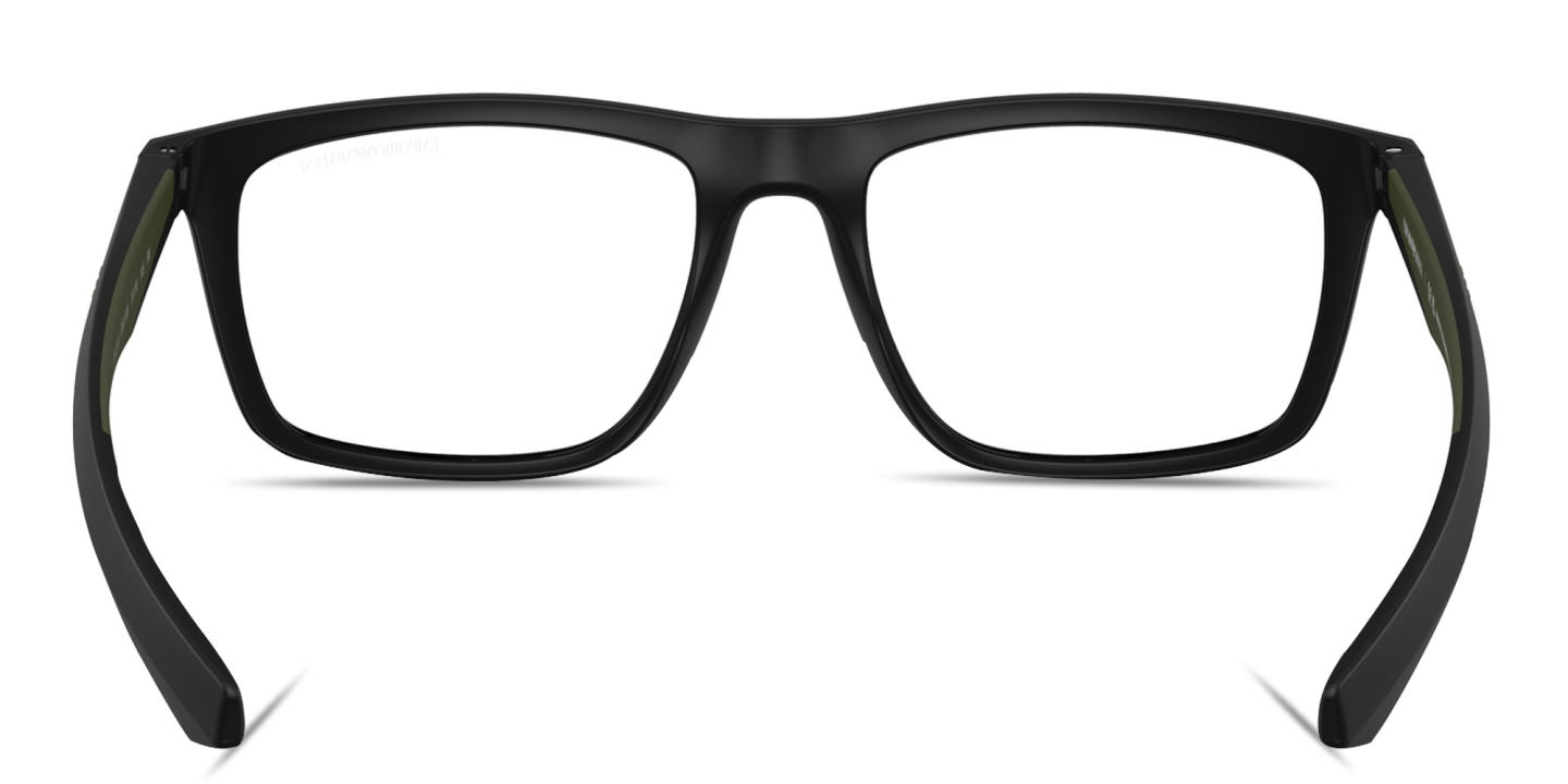 Shop Emporio Armani Essential Leisure Square Eyeglasses in Matte Black online.