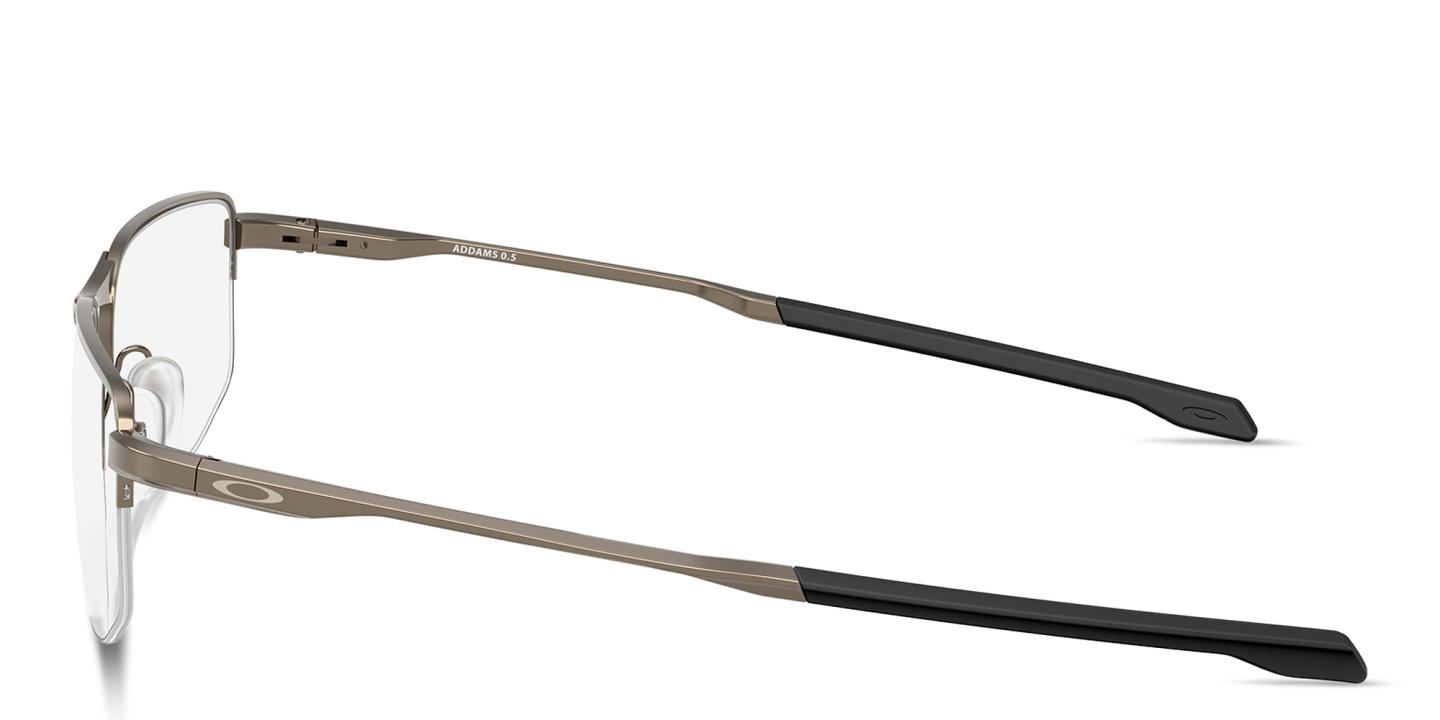 Shop Oakley Addams 0.5 Half-Rim Rectangle Eyeglasses in Pewter online.