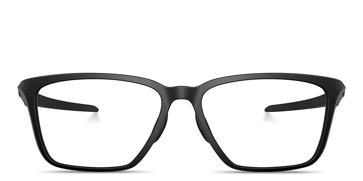 Shop Oakley Double Down Wide Square Eyeglasses in Shiny Black online.