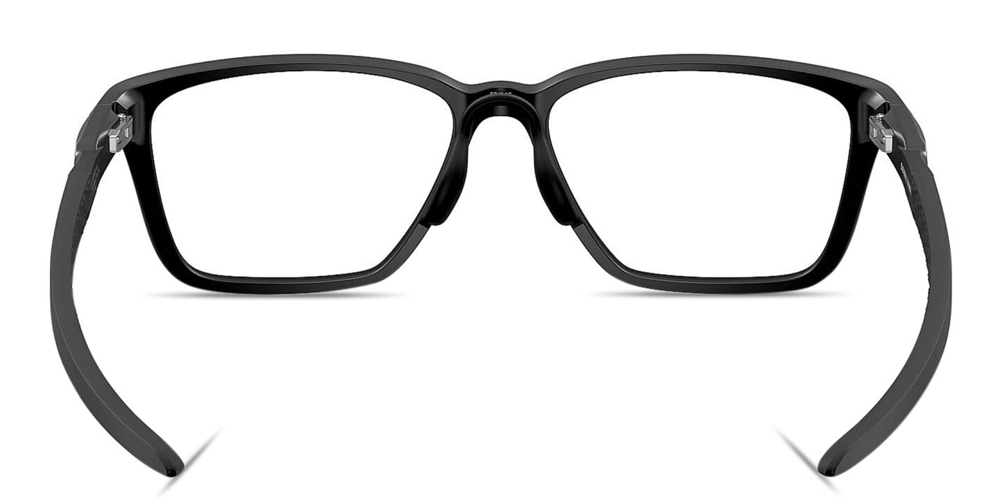 Shop Oakley Double Down Wide Square Eyeglasses in Shiny Black online.
