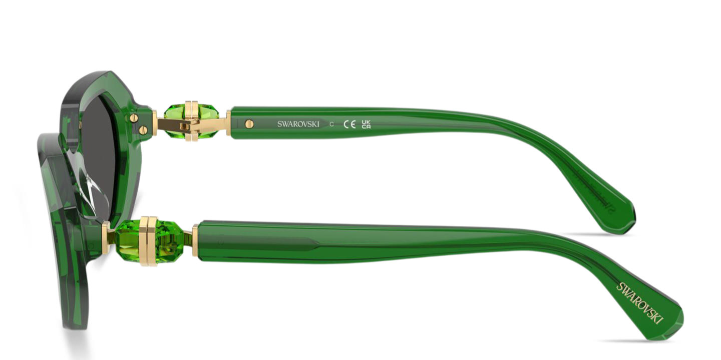 Swarovski Crystal-Embellished Irregular Sunglasses in Green – Product Photo 2