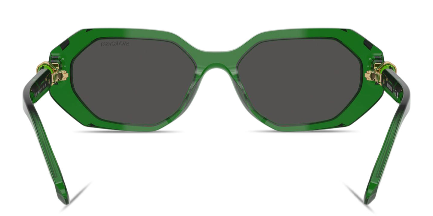 Swarovski Crystal-Embellished Irregular Sunglasses in Green – Product Photo 3