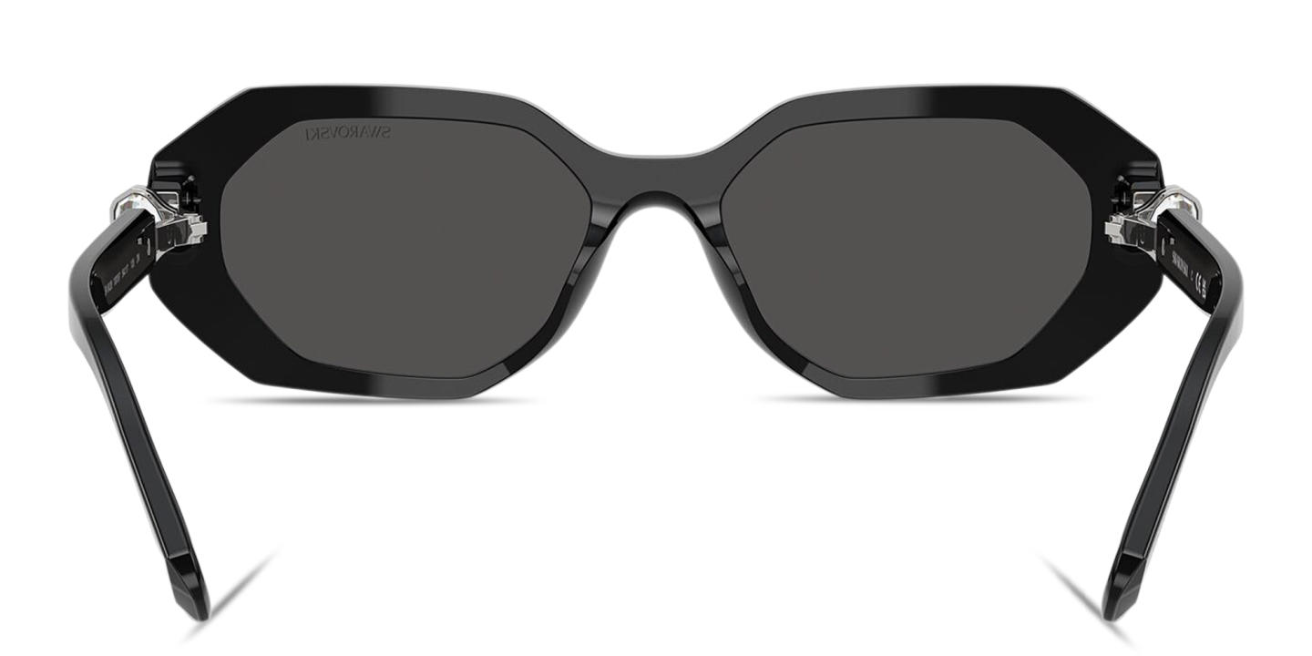 Swarovski Crystal-Embellished Irregular Sunglasses in Black – Product Photo 3