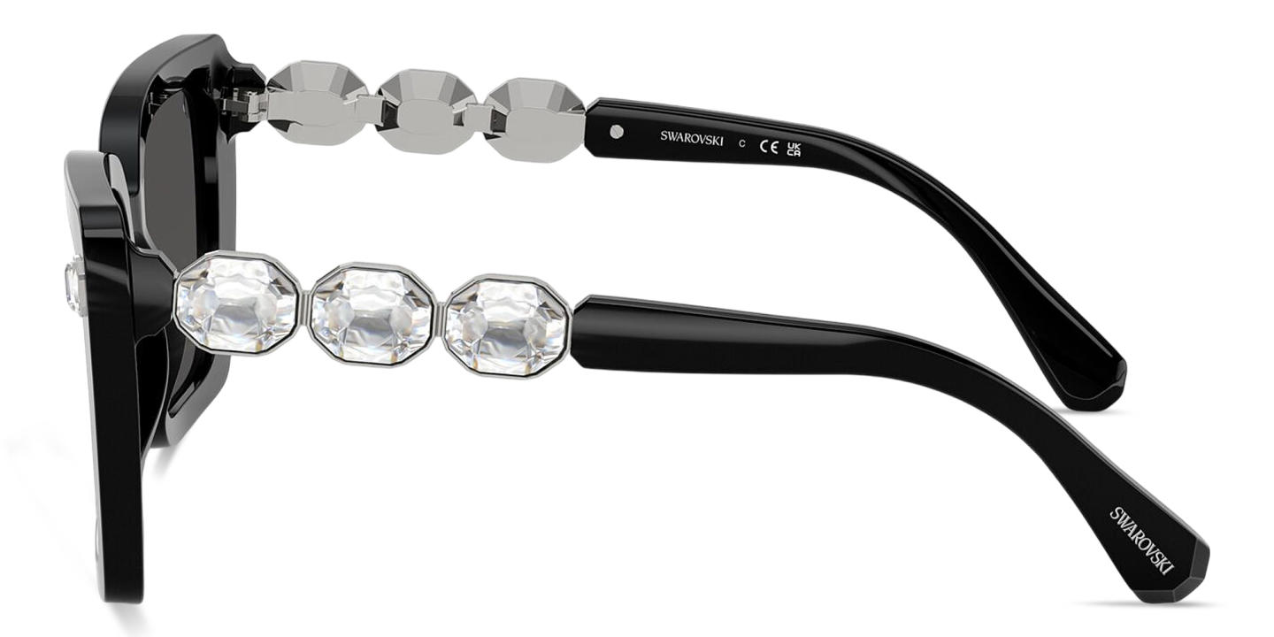 Swarovski Crystal-Embellished Square Sunglasses in Black – Product Photo 2
