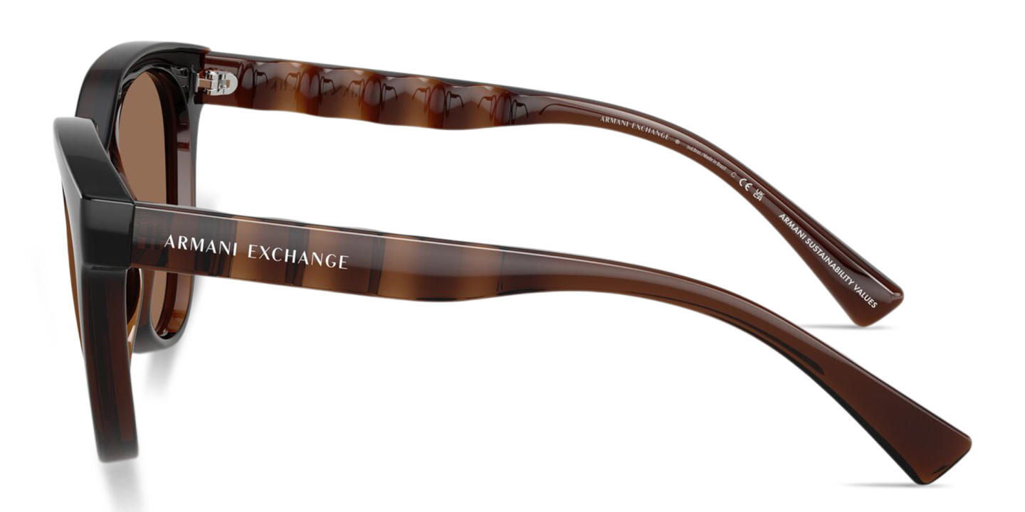 Armani Exchange Logo-Print Round Sunglasses in Brown – Product Photo 2