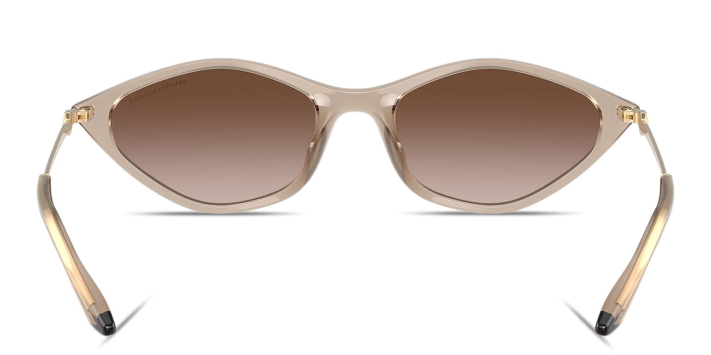 Shop Armani Exchange A|X Logo Irregular Sunglasses in Beige online.