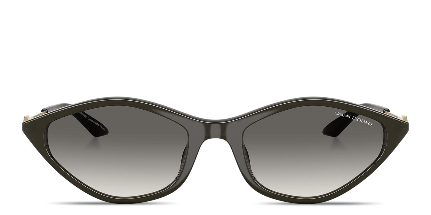 Shop Armani Exchange A|X Logo Irregular Sunglasses in Opal Dark Grey online.