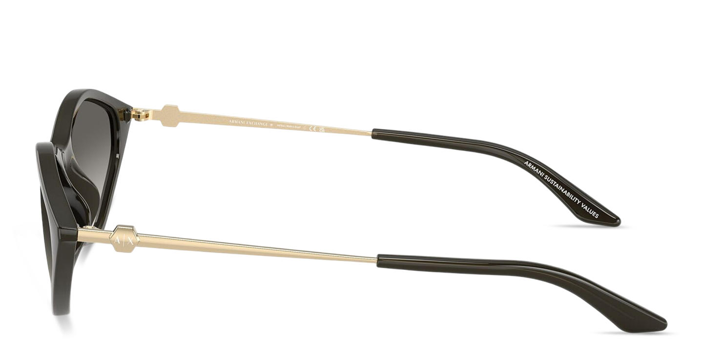 Shop Armani Exchange A|X Logo Irregular Sunglasses in Opal Dark Grey online.