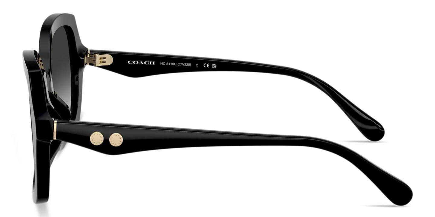 Shop Coach Logo-Engraved Butterfly Sunglasses in Black online.