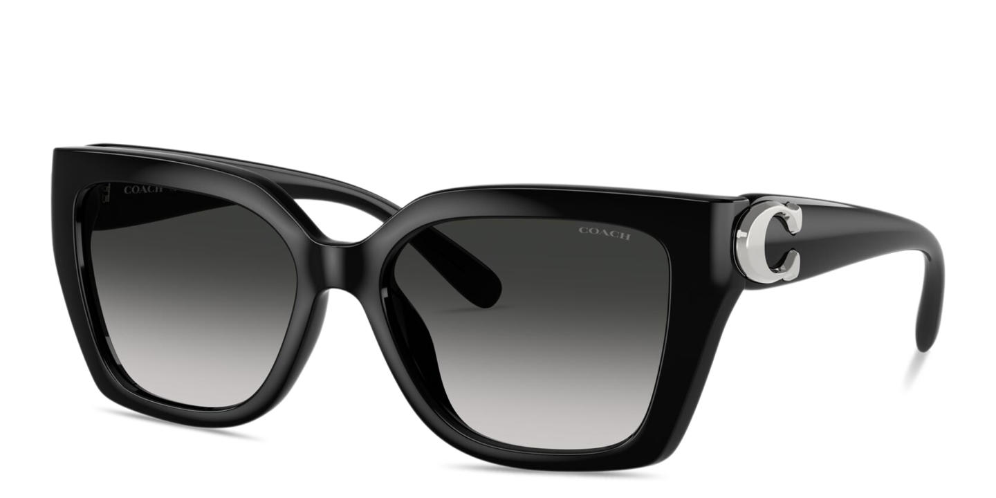 Shop Coach C'Motif Square Sunglasses in Black online.