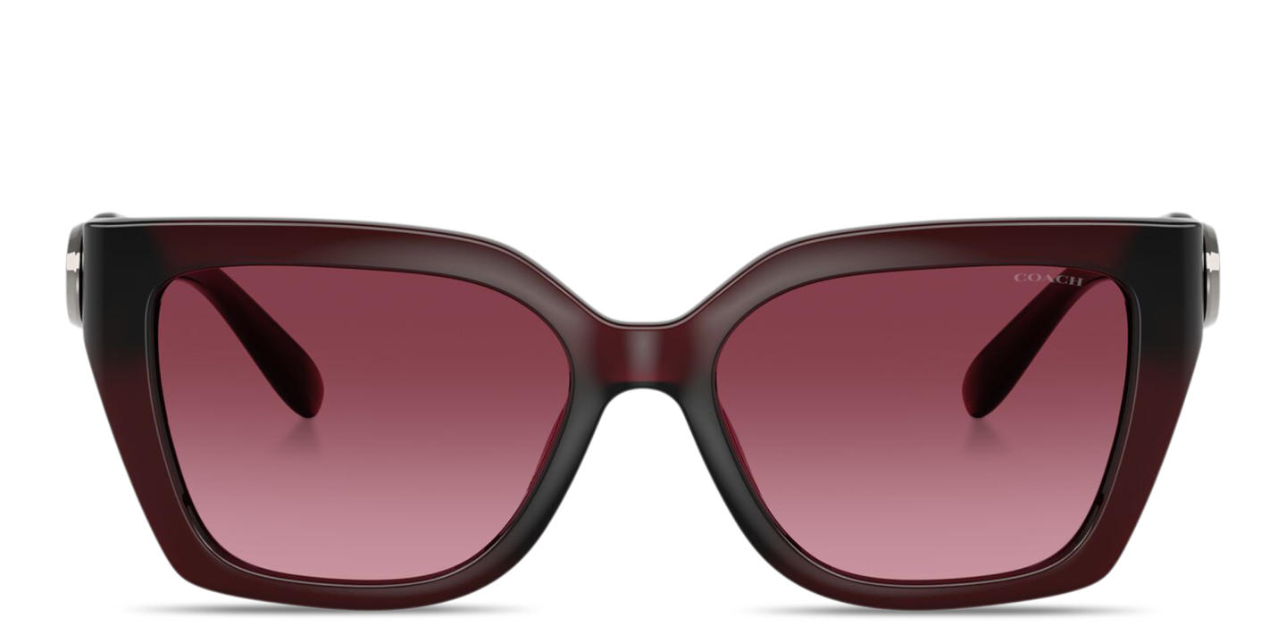 Shop Coach C'Motif Square Sunglasses in Burgundy online.