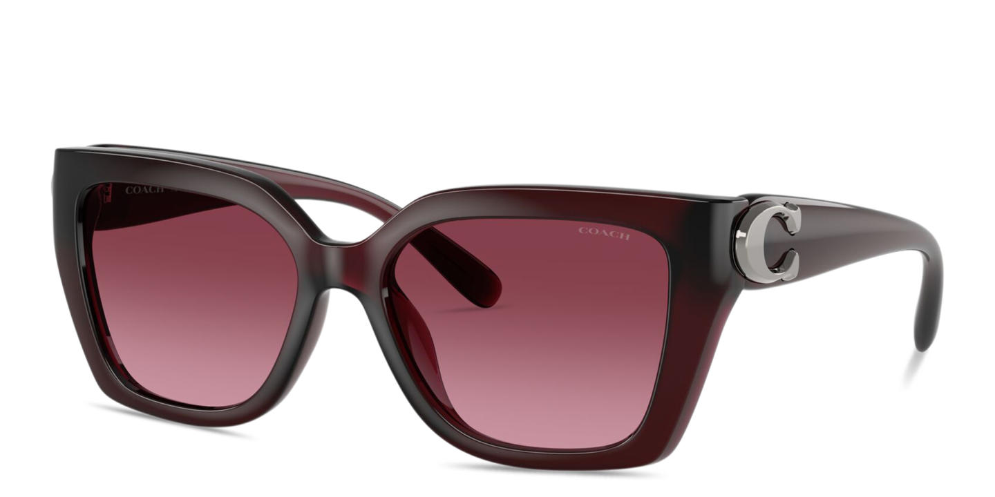 Coach C'Motif Square Sunglasses in Burgundy – Product Photo 1