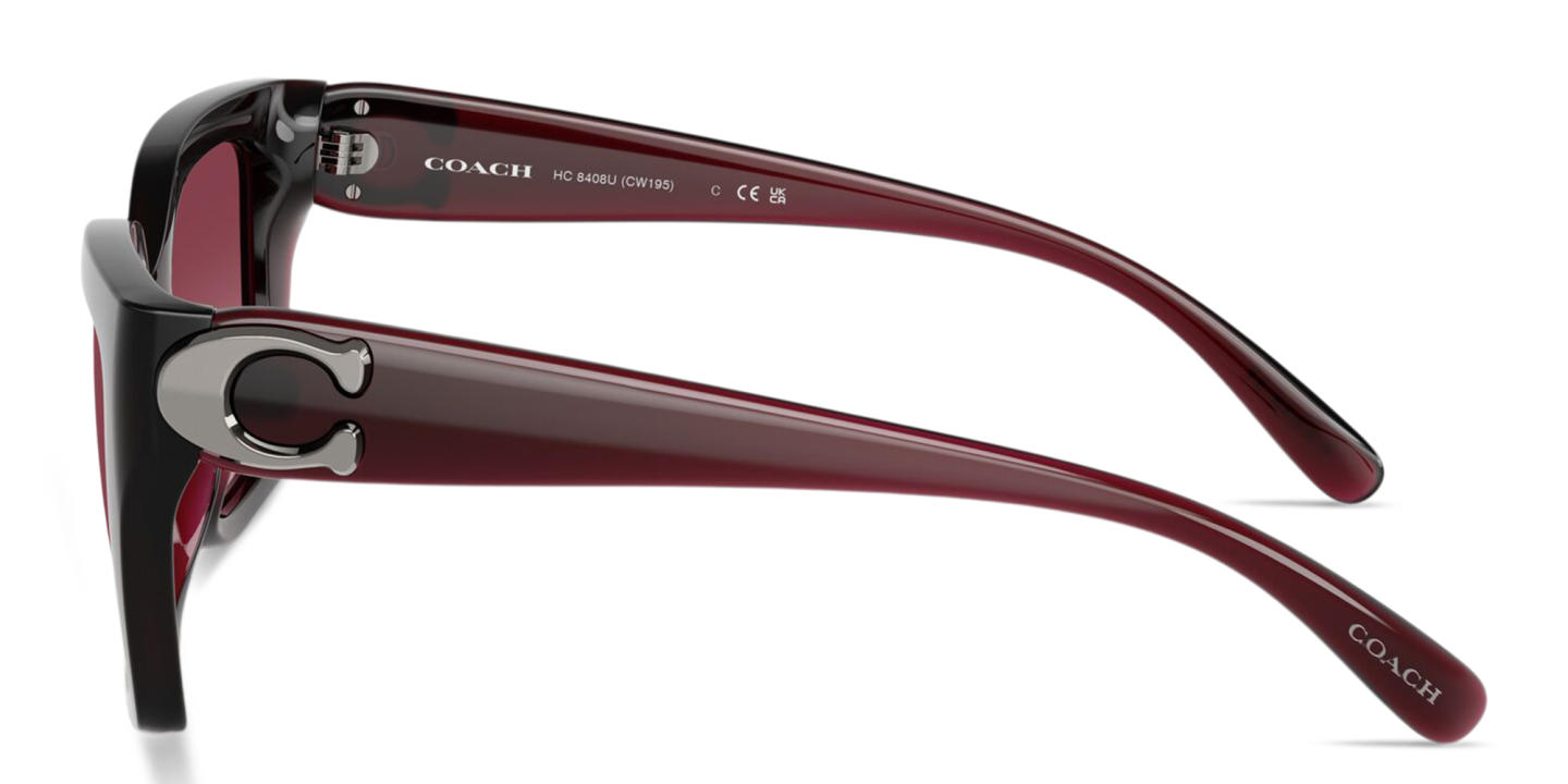 Shop Coach C'Motif Square Sunglasses in Burgundy online.