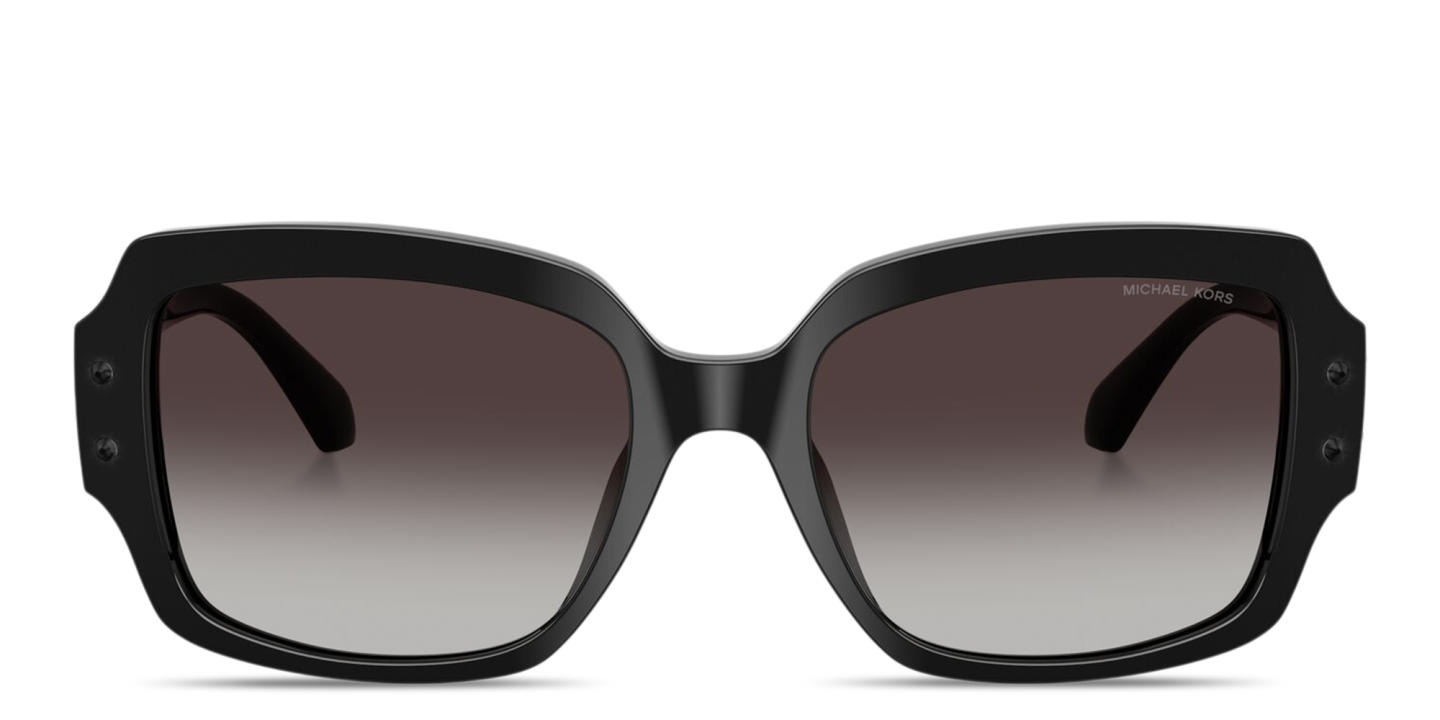 Shop Michael Kors Châtel Rectangle Sunglasses in Black online.