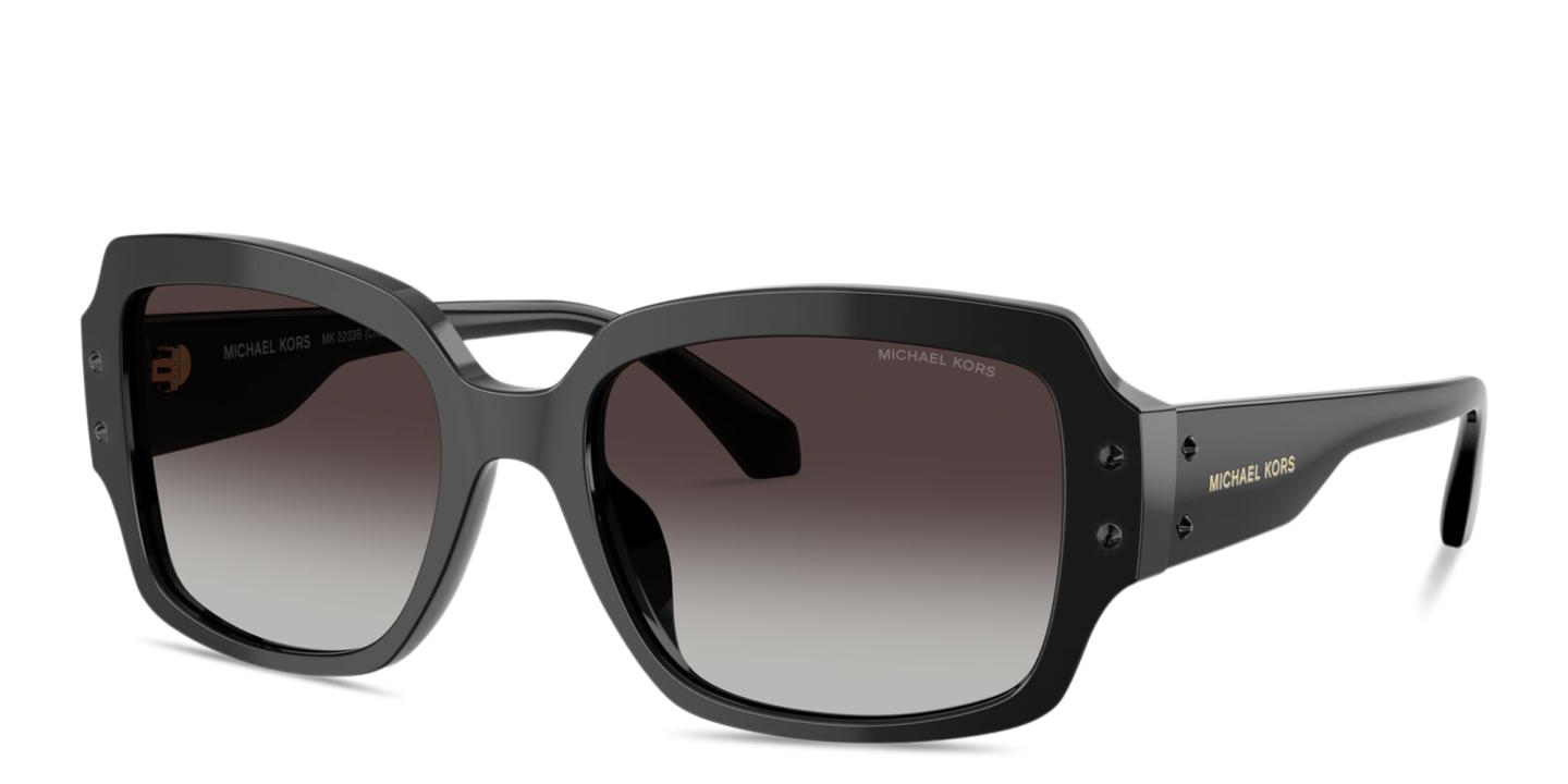 Shop Michael Kors Châtel Rectangle Sunglasses in Black online.