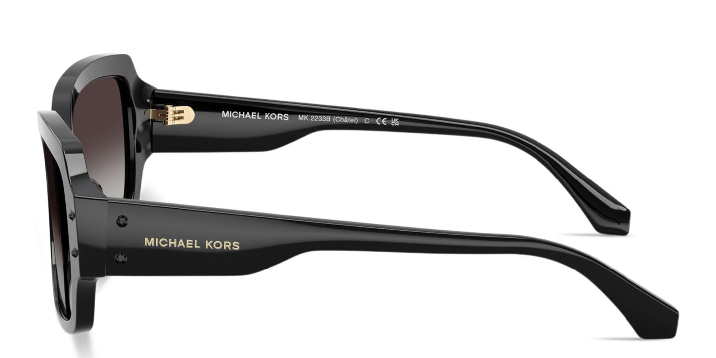 Shop Michael Kors Châtel Rectangle Sunglasses in Black online.