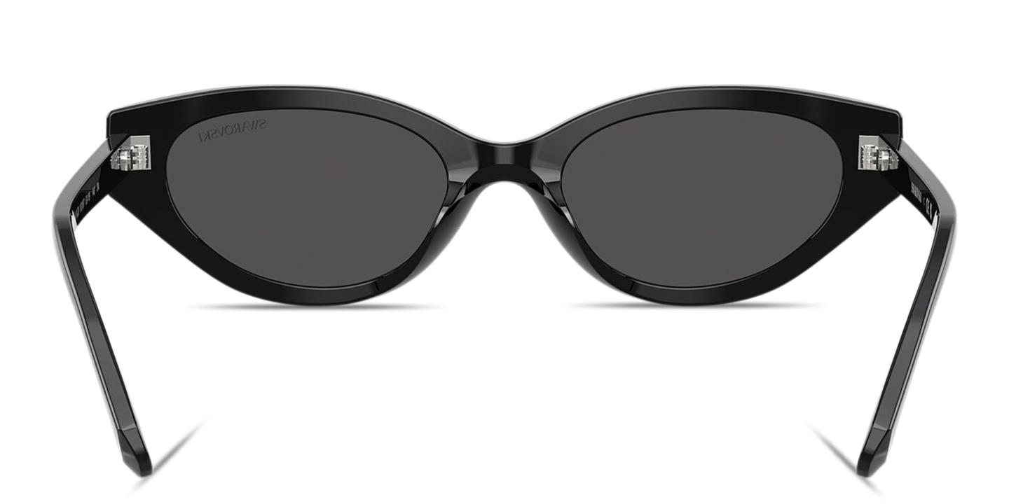 Swarovski Crystal-Embellished Oval Sunglasses in Black – Product Photo 3