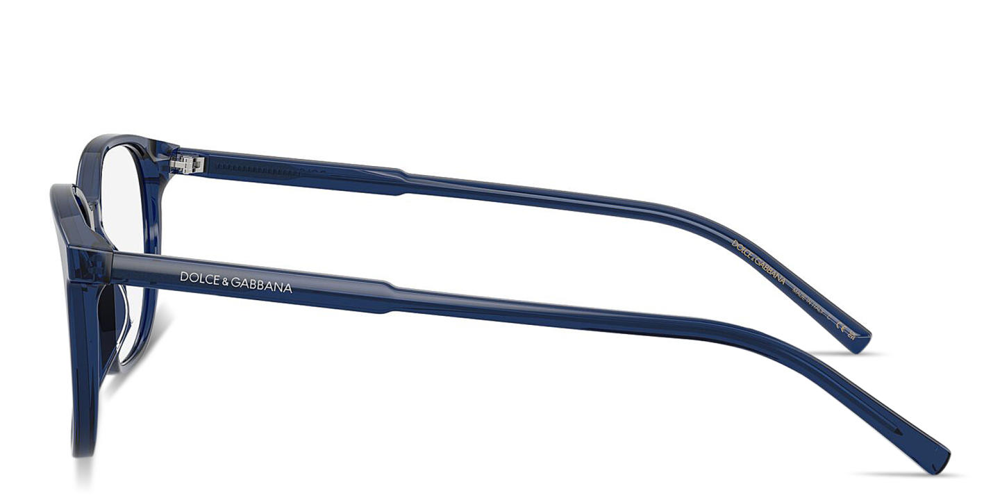 Shop Dolce & Gabbana Logo Lettering Square Eyeglasses in Blue online.