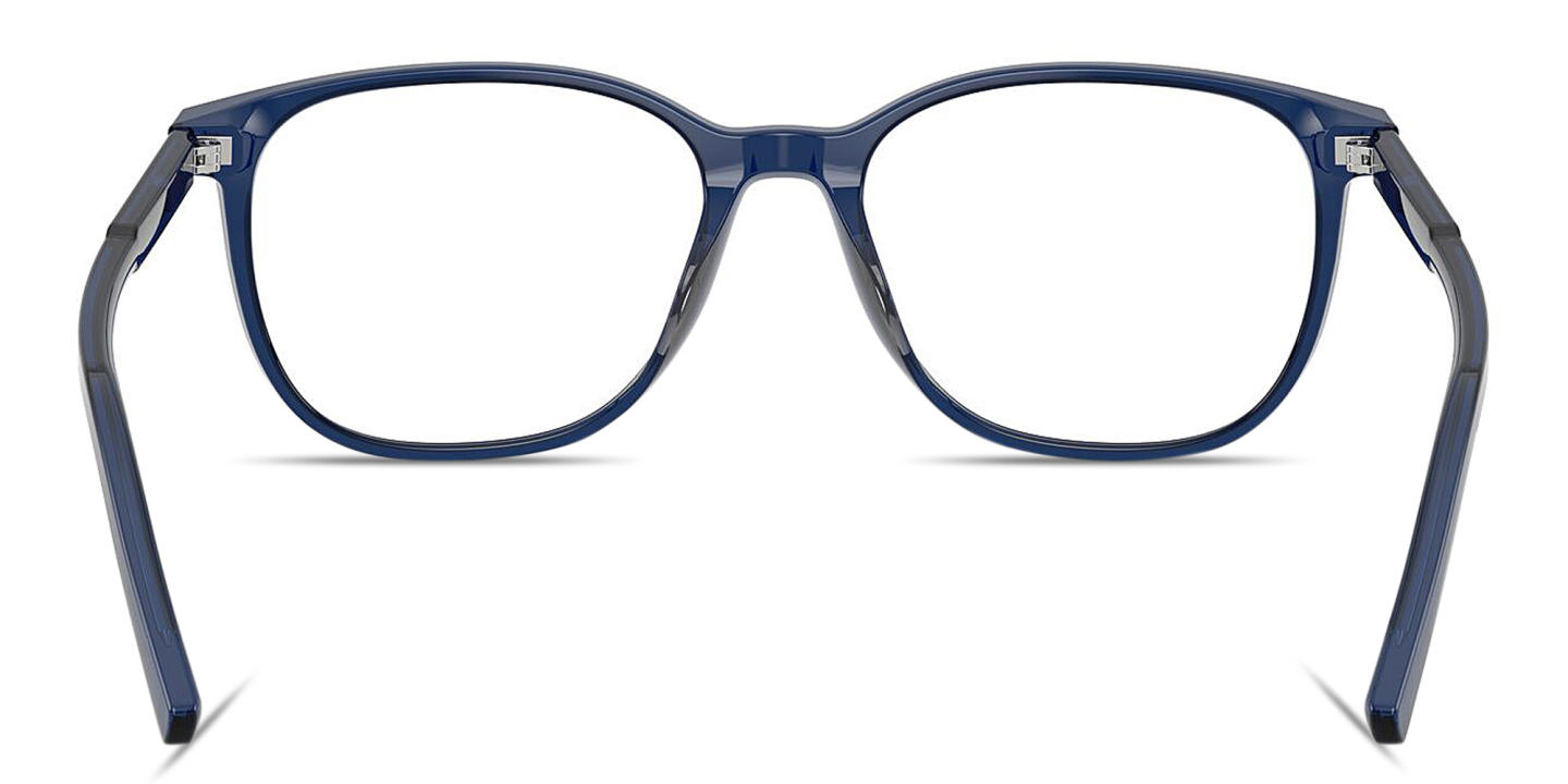Shop Dolce & Gabbana Logo Lettering Square Eyeglasses in Blue online.