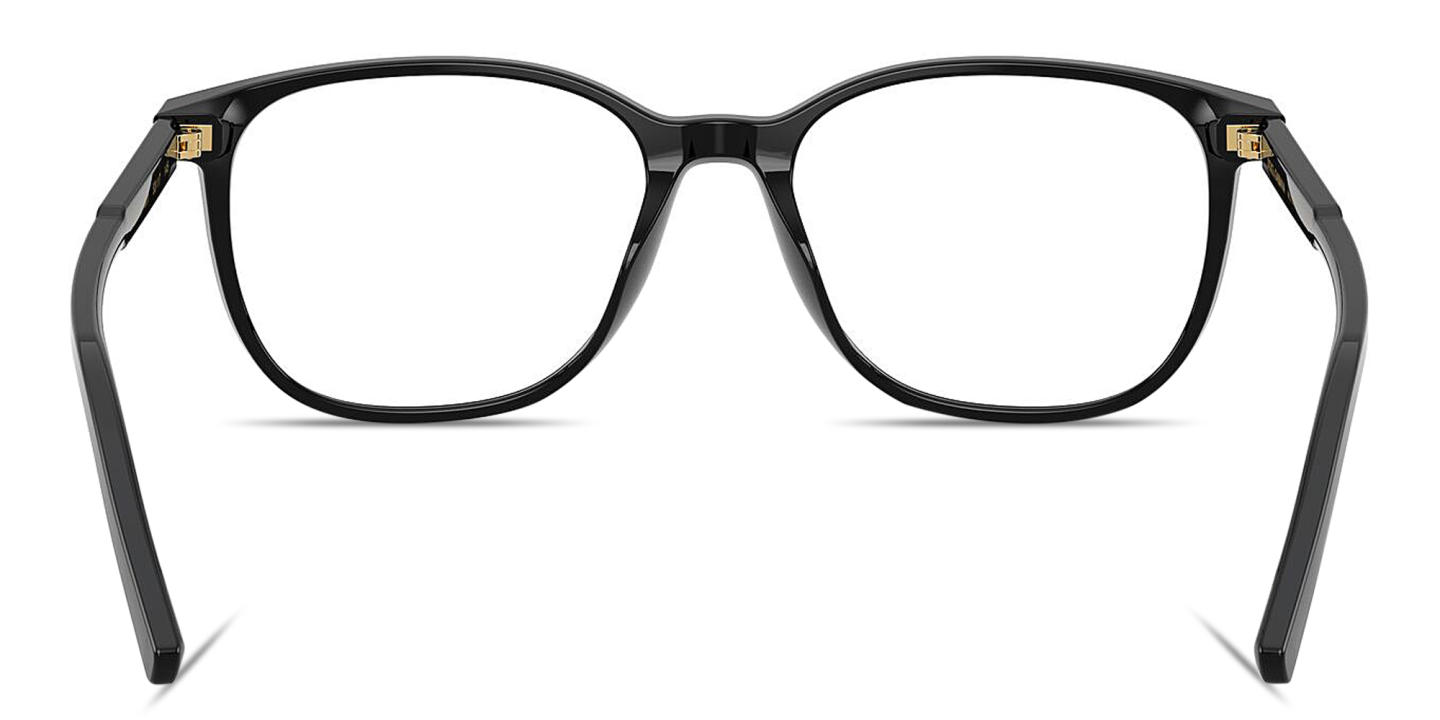 Shop Dolce & Gabbana Logo Lettering Square Eyeglasses in Black online.