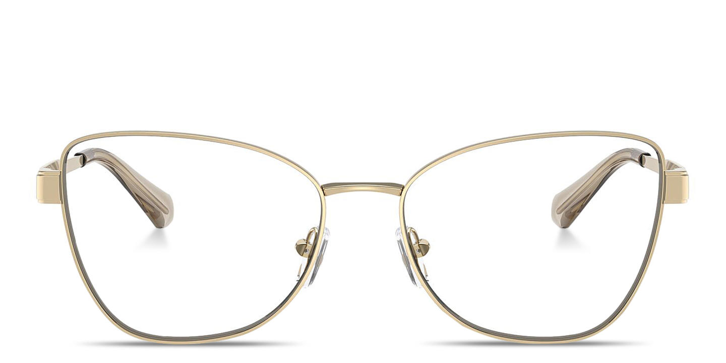 Shop Michael Kors Paris Wide Cat-Eye Eyeglasses in Gold online.