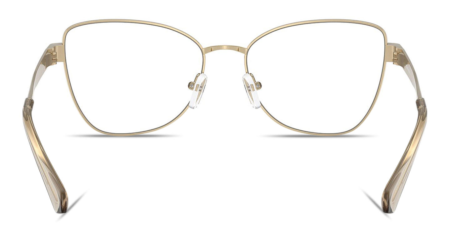 Shop Michael Kors Paris Wide Cat-Eye Eyeglasses in Gold online.