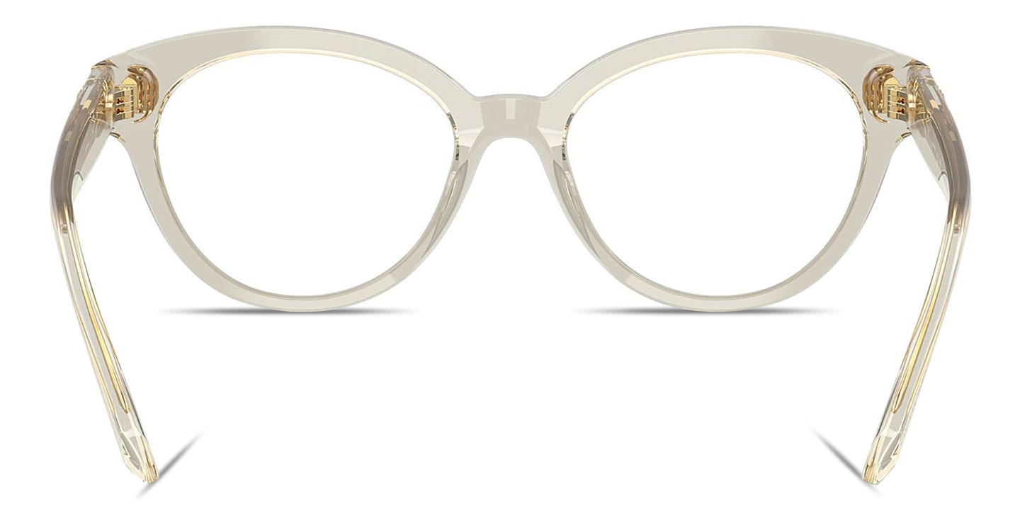 Shop Swarovski Crystal Round Eyeglasses in Beige online.